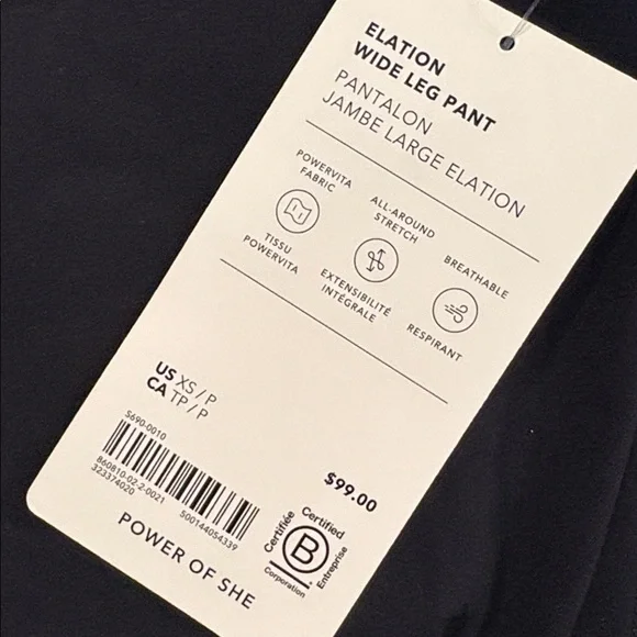 NWT Athleta Elation Wide Leg Black Pant Sz XS/P - Picture 6 of 8